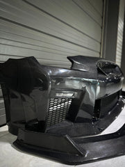 Nissan GTR Nismo Black Edition Track Eidtion Premium Base 2008-2016 (for installation on 2017-2024 vehicles, 2008-2016 hood is recommended) with Aftermarket Parts - Stage 2 Style Front Bumper & Lip (Undertray & DRL included) Carbon Fiber / FRP from CMST Tuning