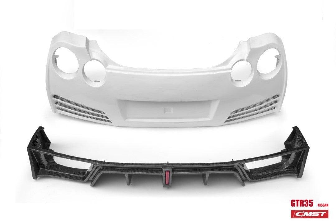 Nissan GTR Nismo T-Spec Black Edition Track Eidtion Premium Pure 2008-2023 with Aftermarket Parts - Stage 2 Style Rear Bumper &amp; Diffuser Carbon Fiber / FRP&nbsp;from CMST Tuning