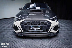 Audi RS3 S3 A3 8Y 2021-ON with Aftermarket Parts - V1 Tempered Glass Transparent Hood Bonnet Carbon Fiber / FRP from  CMST Tuning
