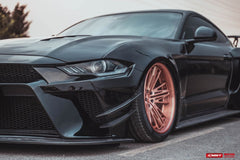 Ford Mustang GT 5.0 Mach1 Bullitt Ecoboost 2.3 S550.2 2018-2023 with Aftermarket Parts - Widebody Style Front Fenders & Wheel Arches Carbon Fiber / FRP from CMST Tuning