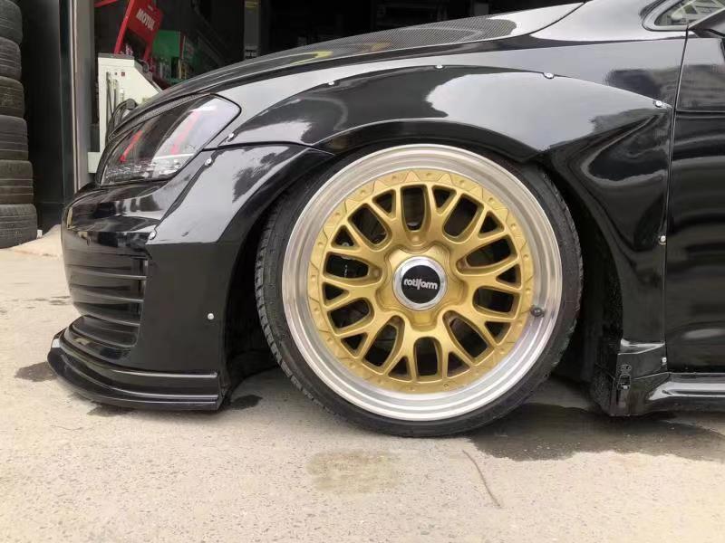 Volkswagen Golf R GTI Base MK7 MK7.5 2015-2021 (designed to be installed together with CMST widebody wide skirts) with Aftermarket Parts - Widebody Style Wheel Arches Carbon Fiber / FRP from CMST Tuning