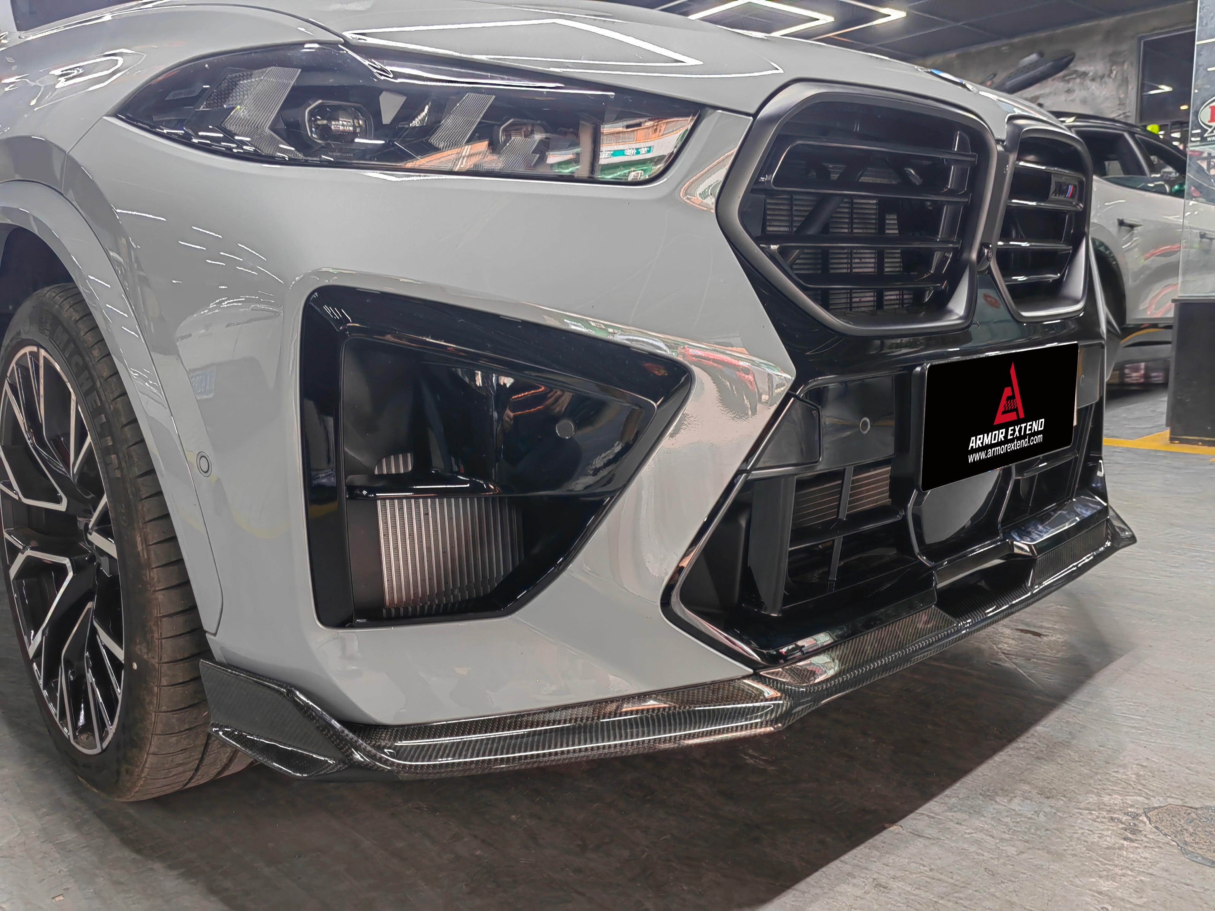 BMW X5M X5MC F95 & X6M X6MC F96 2024-ON (LCI) With Aftermarket Parts - AE Style Front Lip Carbon Fiber?from ArmorExtend