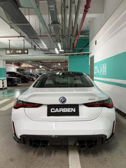 BMW M3 G80 G81 2021 2022 2023 2024 M4 G82 G83 2021 2022 2023 2024?with Aftermarket Parts - AE Style?Rear Diffuser & Canards?Carbon Fiber from? ArmorExtend