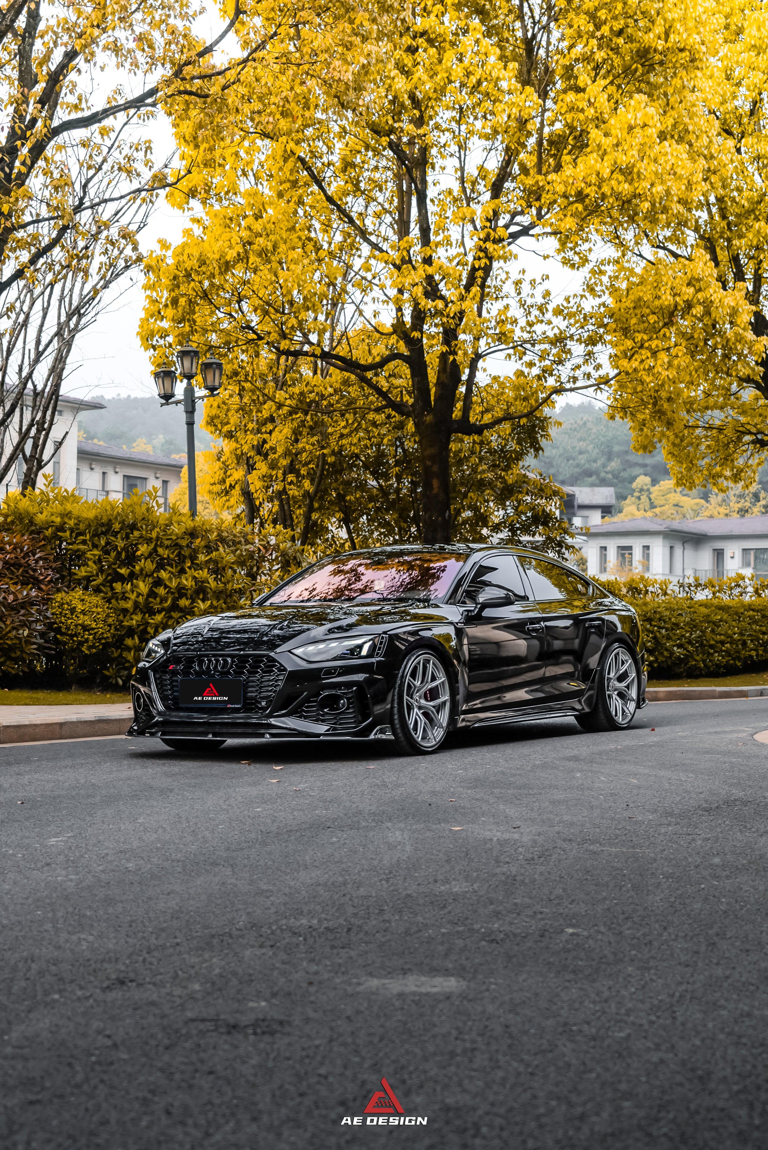 Audi RS5 B9.5 2020 2021 2022 2023 2024?with Aftermarket Parts - AE Style Front Lip Carbon Fiber from ArmorExtend