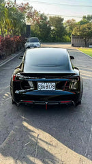 Karbel Pre-preg Carbon Fiber With Light Rear Diffuser & Canards for Tesla Model 3 Highland / P