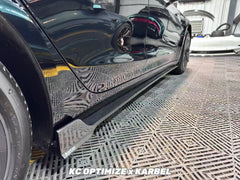Tesla Model 3 Highland / Performance 2024-ON with Aftermarket Parts - Side Skirts Pre-preg Carbon Fiber from Karbel Carbon