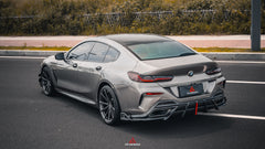 BMW 8 Series M850i 840i (With M-Package Bumper) G14 G15 G16 2018 2019 2020 2021 2022 2023 2024 with Aftermarket Parts - AE Rear Diffuser & Canards?Carbon Fiber from?ArmorExtend