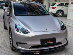 Tesla Model Y 2020 2021 2022 2023 2024 with Aftermarket Parts - AE Style Front Lip Carbon Fiber from ArmorExtend