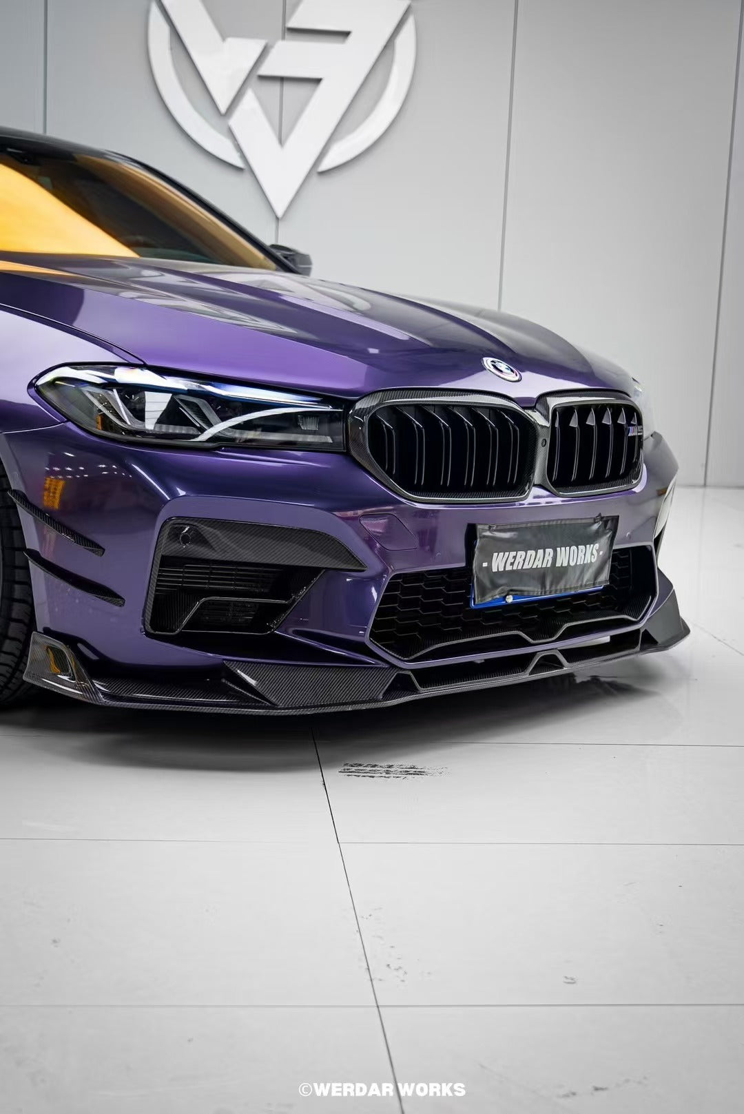 BMW M5 / M5C F90 Pre-LCI 2018 2019 2020 & M5 / M5C F90 LCI 2021 2022 2023 2024 With Aftermarket Parts - AE Lower Lip & Middle Lip?Carbon Fiber from ArmorExtend