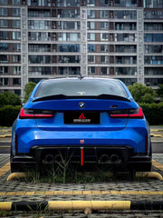 BMW M3 G80 G81 2021 2022 2023 2024 & M4 G82 G83 2021 2022 2023 2024 with Aftermarket Parts - AE V2 Style?Rear Diffuser & Canards Carbon Fiber from ?ArmorExtend