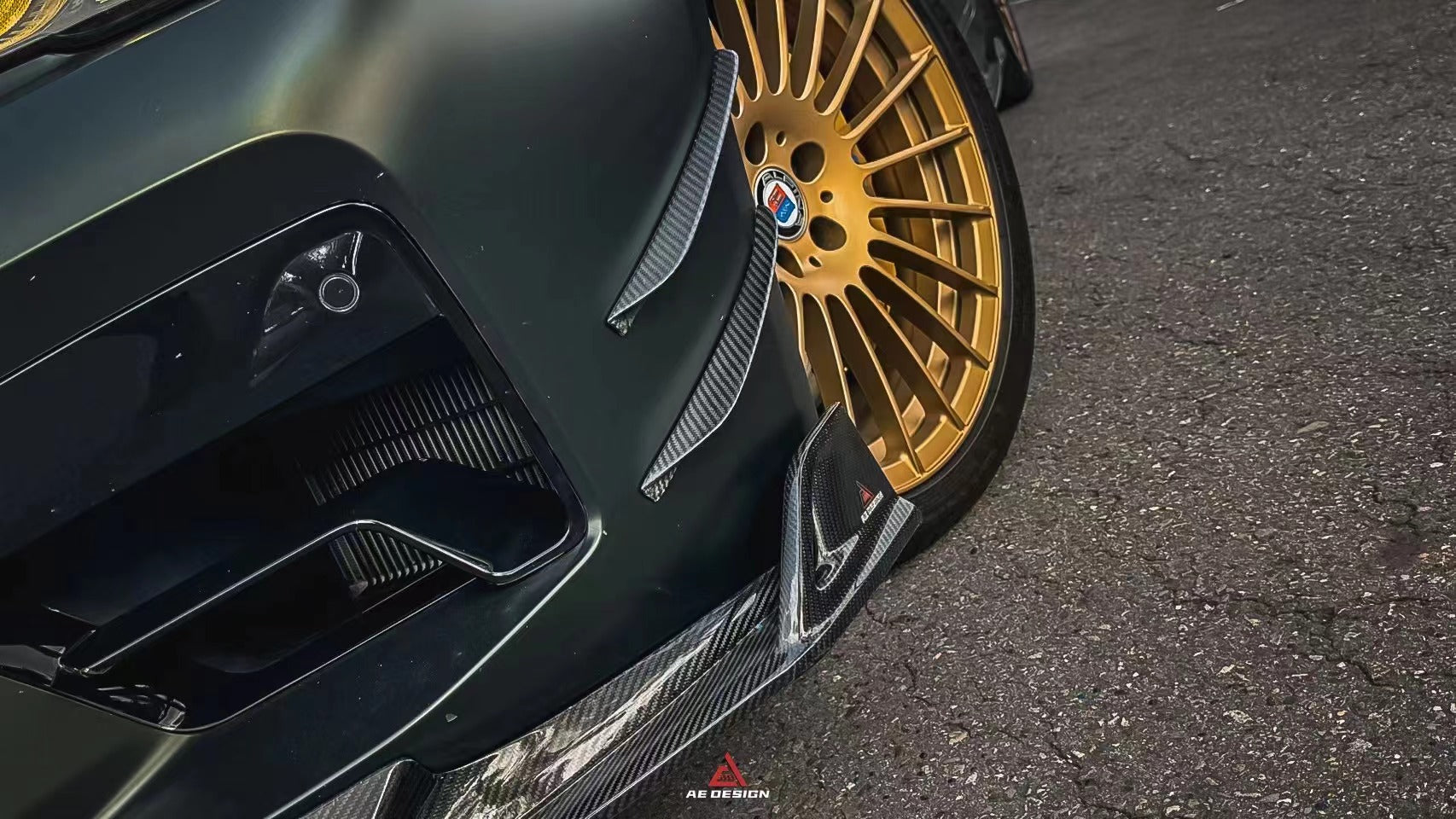 BMW M5 / M5C F90 Pre-LCI 2018 2019 2020 & M5 / M5C F90 LCI 2021 2022 2023 2024 With Aftermarket Parts - AE Lower Lip & Middle Lip?Carbon Fiber from ArmorExtend