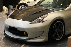 Nissan 370Z Sport Touring Base Fairlady Z Z34 Pre-Facelift 2009 2010 2011 & 370Z Sport Touring Base Fairlady Z Z34 Facelift 2012 2013 2014 2015 2016 2017 2018 2019 2020 & Nismo V1 2009 2010 2011 & Nismo V2 2012 2013 2014 2015 2016 2017 2018 2019 2020 with Aftermarket Parts - AM Style Hood Carbon Fiber / FRP from EPR USA