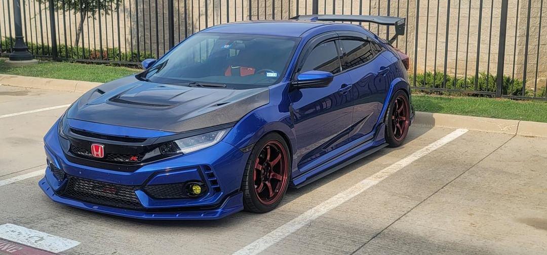 Honda Civic Type-R FK8 2017 2018 2019 2020 2021 with Aftermarket Parts - VRS Style Hood Carbon Fiber / FRP from EPR USA