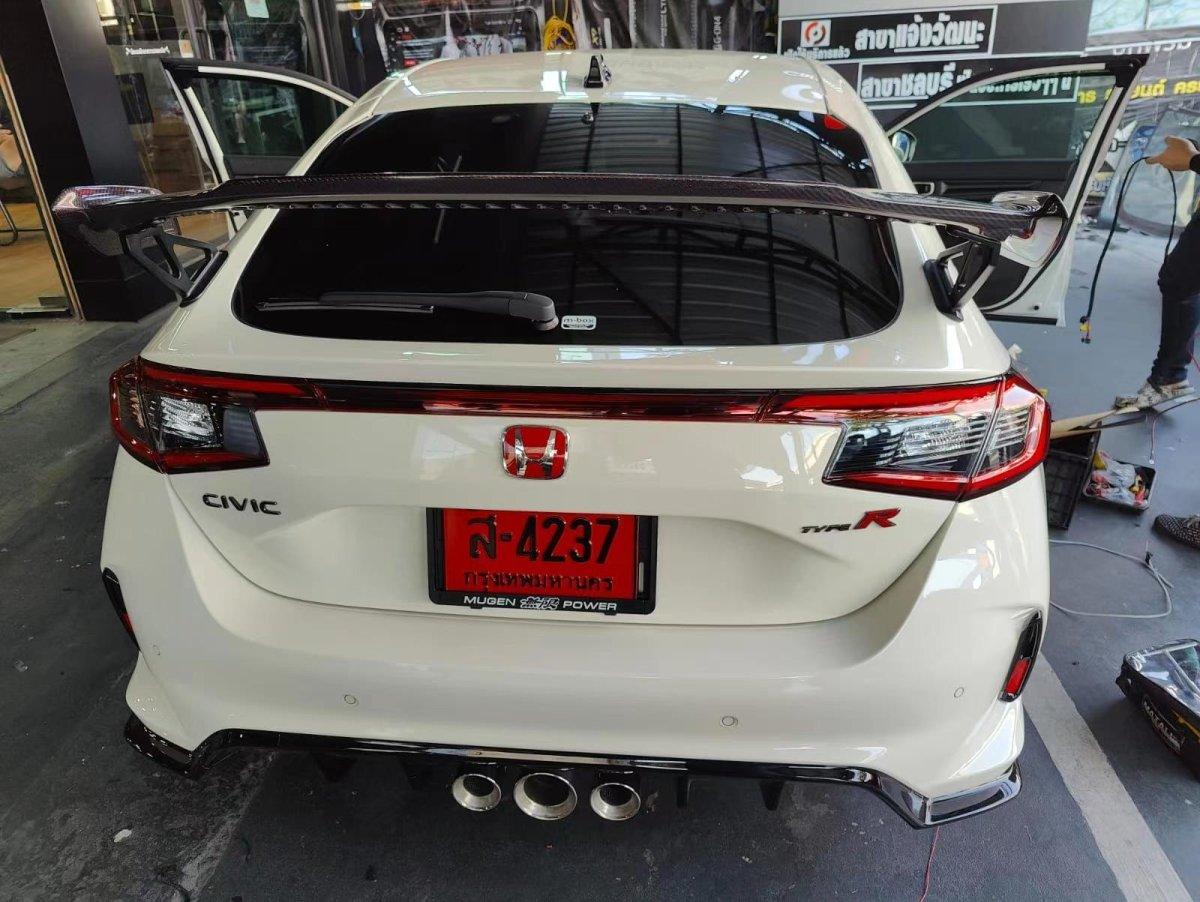 Honda Civic Type-R FL5 2023 2024 with Aftermarket Parts - Modulo Style Rear Spoiler Carbon Fiber from EPR USA