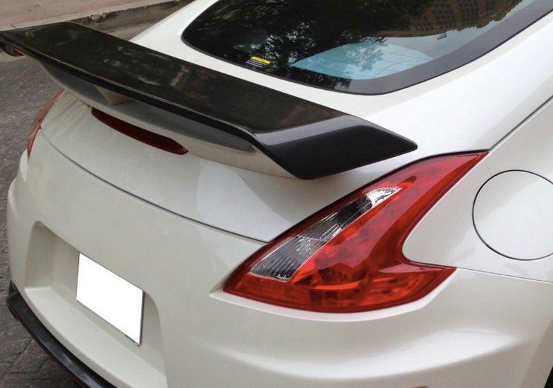 Nissan 370Z Sport Touring Base Fairlady Z Z34 Pre-Facelift 2009 2010 2011 & 370Z Sport Touring Base Fairlady Z Z34 Facelift 2012 2013 2014 2015 2016 2017 2018 2019 2020 & Nismo V1 2009 2010 2011 & Nismo V2 2012 2013 2014 2015 2016 2017 2018 2019 2020 with Aftermarket Parts - Nismo Conversion Style Rear Spoiler Carbon Fiber / FRP from EPR USA