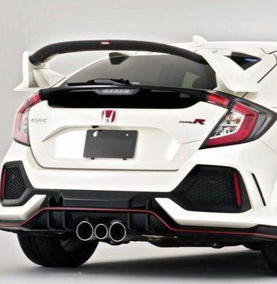 Honda Civic Type-R FK8 2017 2018 2019 2020 2021 with Aftermarket Parts - VRS Style Rear Wing Flap Carbon Fiber / FRP from EPR USA