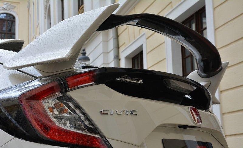 Honda Civic Type-R FK8 2017 2018 2019 2020 2021 with Aftermarket Parts - VRS Style Rear Wing Flap Carbon Fiber / FRP from EPR USA