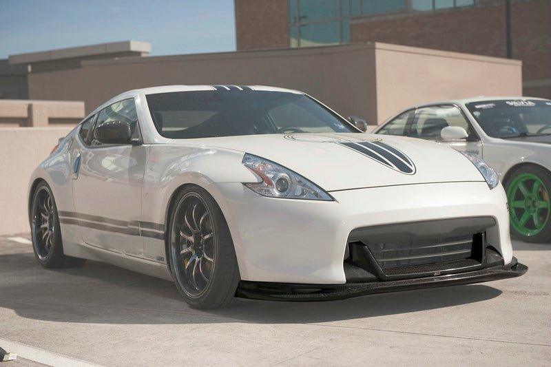 Nissan 370Z Sport Touring Base Fairlady Z Z34 Pre-Facelift 2009 2010 2011 with Aftermarket Parts - TPS Style Front Lip Carbon Fiber / FRP from EPR USA