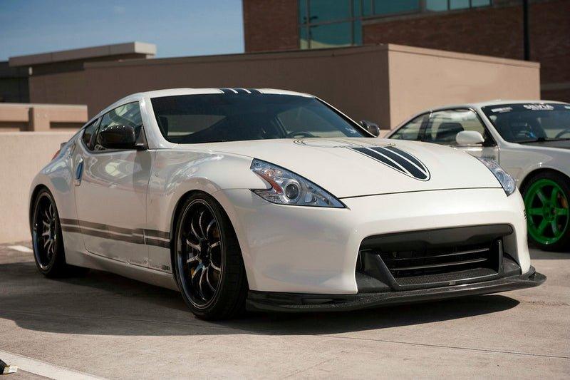 Nissan 370Z Sport Touring Base Fairlady Z Z34 Pre-Facelift 2009 2010 2011 with Aftermarket Parts - TPS Style Front Lip Carbon Fiber / FRP from EPR USA