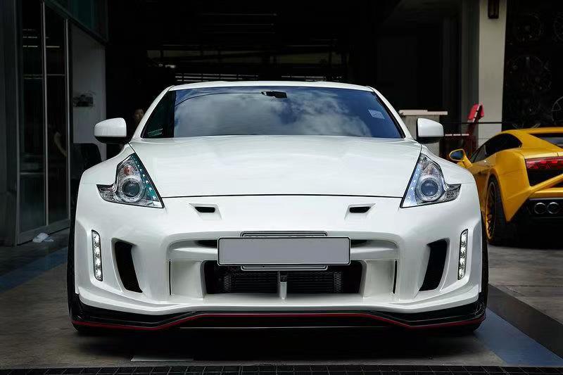 Nissan 370Z Sport Touring Base Fairlady Z Z34 Pre-Facelift 2009 2010 2011 & 370Z Sport Touring Base Fairlady Z Z34 Facelift 2012 2013 2014 2015 2016 2017 2018 2019 2020 & Nismo V1 2009 2010 2011 & Nismo V2 2012 2013 2014 2015 2016 2017 2018 2019 2020 with Aftermarket Parts - Front Bumper Carbon Fiber from EPR USA