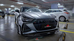 Audi RS6 C8 2020 2021 2022 2023 2024 & RS7 C8 2020 2021 2022 2023 2024 with Aftermarket Parts - AE Front Lip?Pre-Preg Carbon Fiber?from?ArmorExtend
