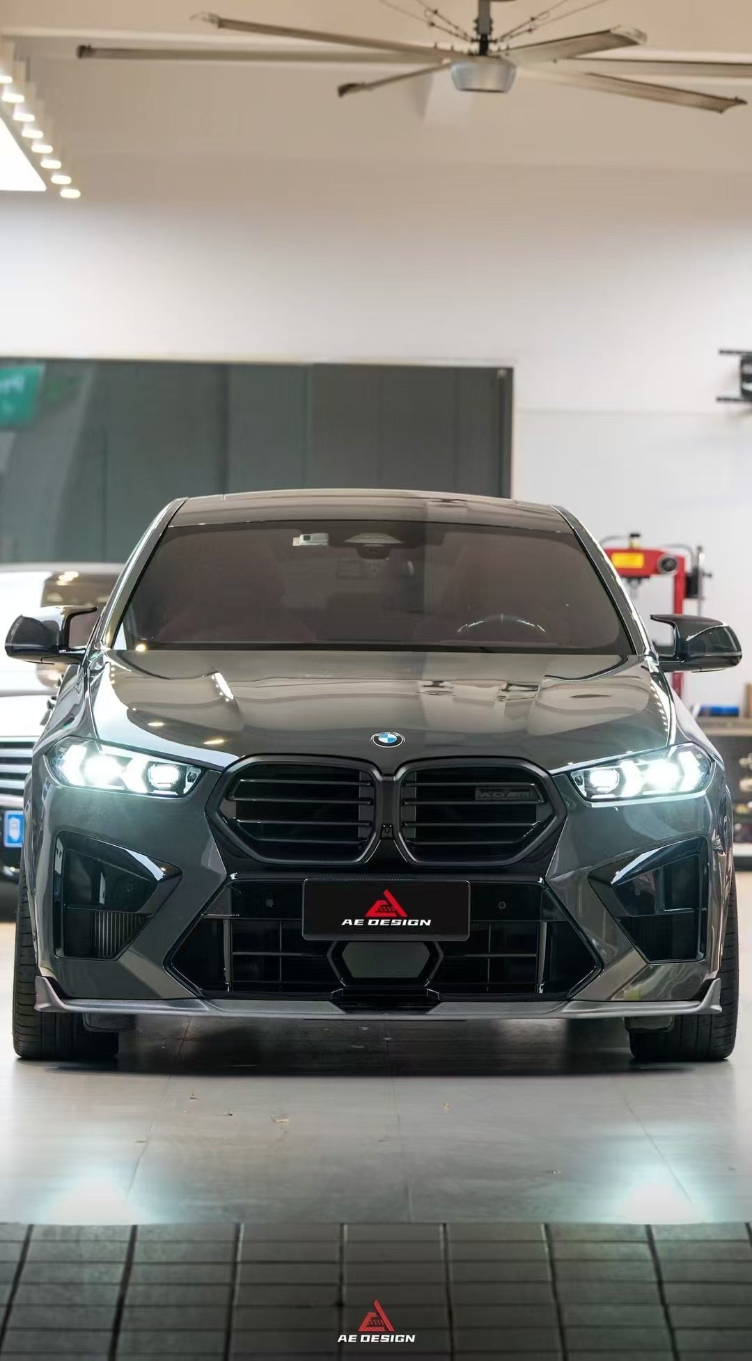 BMW X5M X5MC F95 & X6M X6MC F96 2024-ON (LCI) With Aftermarket Parts - AE Style Front Lip Carbon Fiber?from ArmorExtend