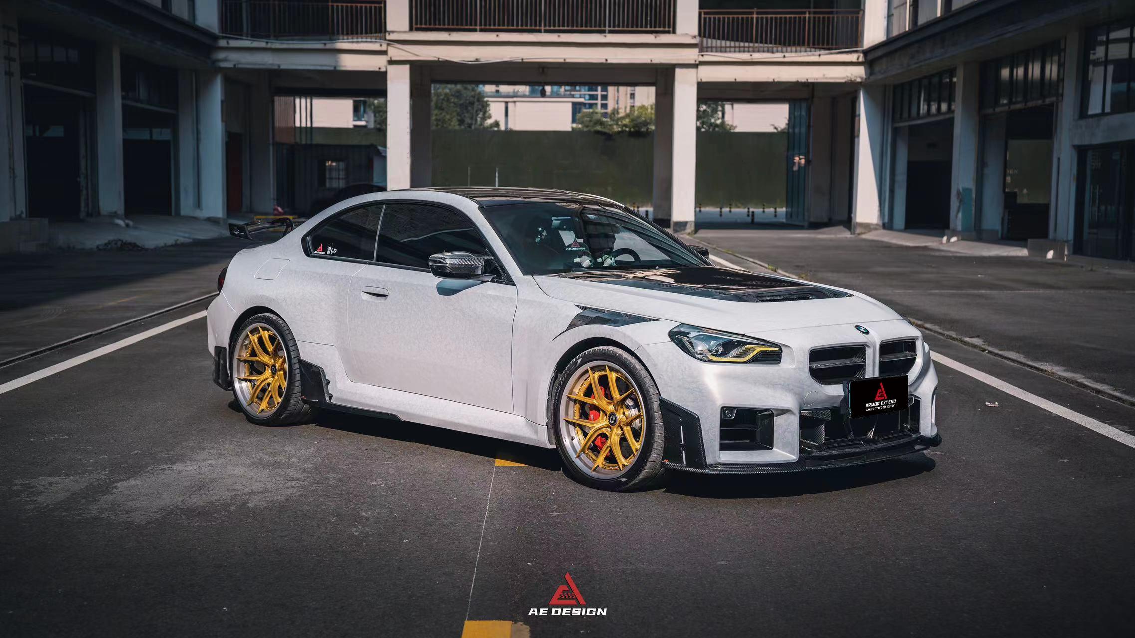 BMW M2 & M2C G87 2023 2024?with Aftermarket Parts - AE V2 Style Front Fenders Carbon Fiber from ArmorExtend