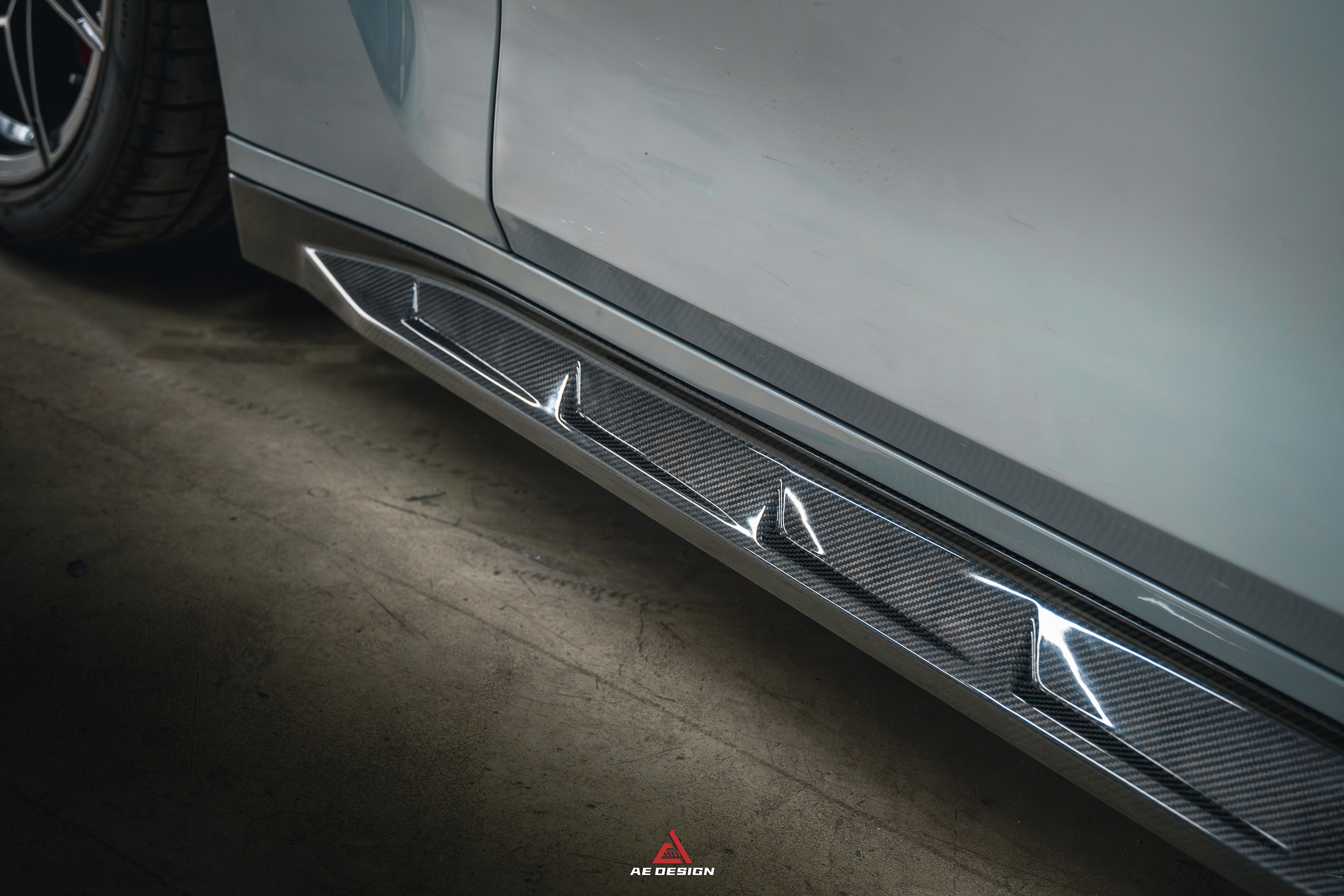 BMW M3 G80 G81 2021 2022 2023 2024 & M4 G82 G83 2021 2022 2023 2024 with Aftermarket Parts - AE Style Side Skirts Carbon Fiber?from ArmorExtend