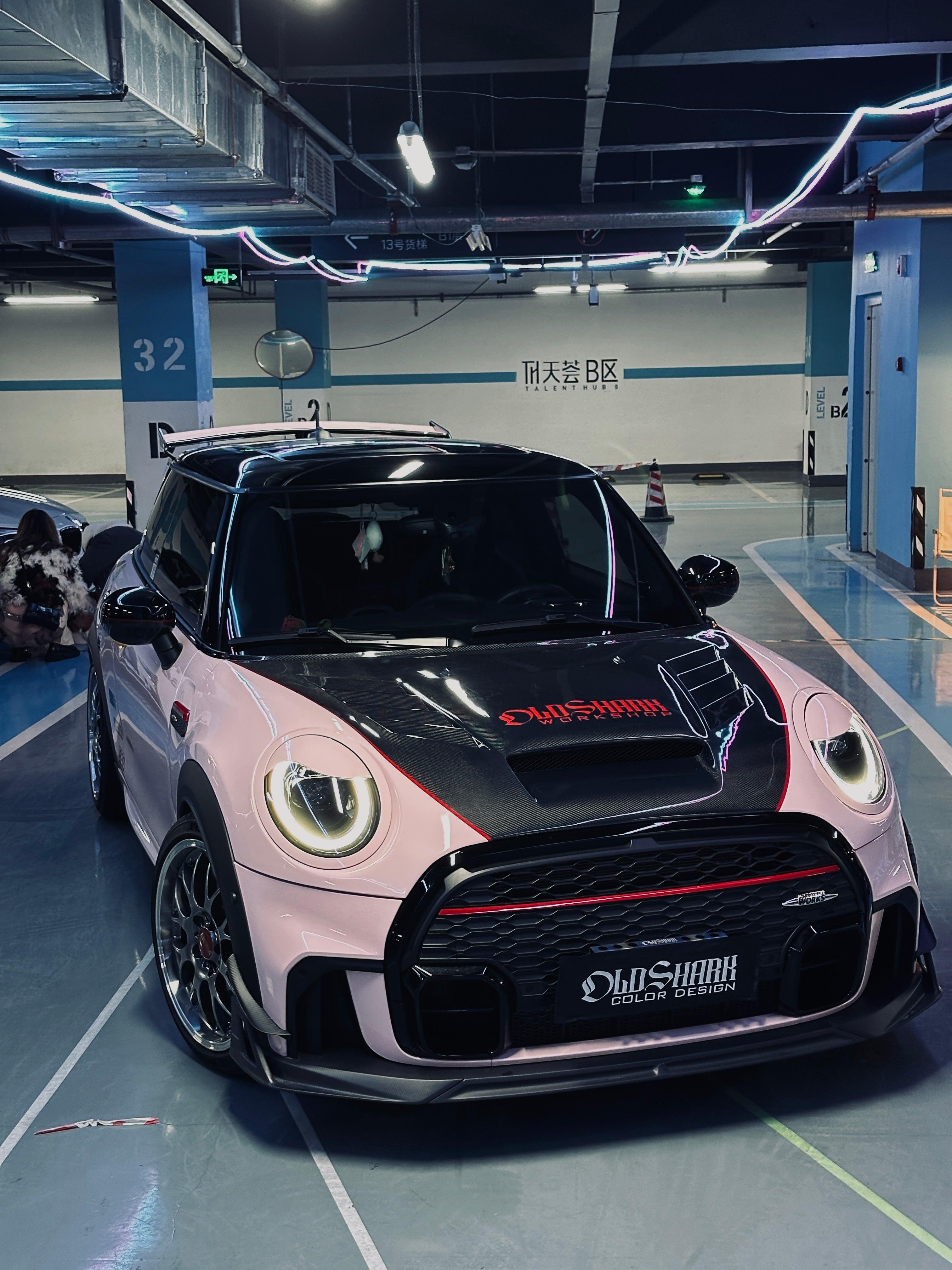 MINI Cooper JCW (John Cooper Works) F56 LCI 2022 2023 2024 with Aftermarket Parts - AE Style Front Lip?Carbon Fiber?from ArmorExtend