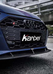 Audi S4 A4 S-line (with s-line bumper, does not fit base model) B9.5 2020-ON with Aftermarket Parts - Front Lip Pre-preg Carbon Fiber from Karbel Carbon