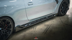 BMW M3 G80 G81 2021 2022 2023 2024 & M4 G82 G83 2021 2022 2023 2024 with Aftermarket Parts - AE Style Side Skirts Carbon Fiber?from ArmorExtend