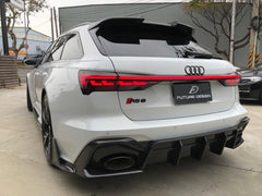 Future Design Blaze Carbon Fiber REAR DIFFUSER & CANARDS for Audi RS6 RS7 C8 2020-ON - Performance SpeedShop
