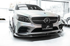 Future Design Carbon Carbon Fiber Front Lip FD GT for W205 C300 2019-ON 2 Door Coupe 4 Door Sedan - Performance SpeedShop