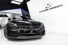 Future Design Carbon Carbon Fiber Front Lip Ver.3 W205 C63 C63S AMG Sedan Coupe 2015-2020 - Performance SpeedShop