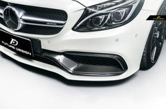Future Design Carbon Carbon Fiber OEM Style Front Bumper Trim Lower Grill Surround for W205 C63 C63S AMG Sedan Coupe 2015-2020 - Performance SpeedShop