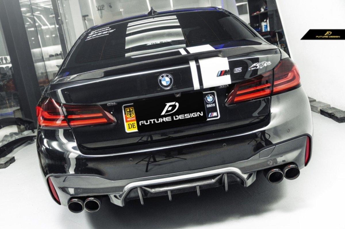 Future Design Carbon Carbon Fiber Rear Diffuser M5 Performance Style For BMW 5 Series G30 530i 540i 2017-ON - Performance SpeedShop