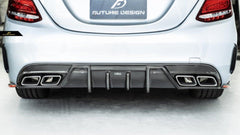 Future Design Carbon FD GT2 Carbon Fiber Rear Diffuser for W205 C300 C43 C63 AMG Package 2015-ON - Performance SpeedShop