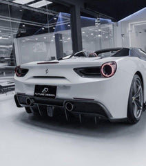 Future Design Carbon Ferrari 488 Carbon Fiber Rear Diffuser (2 Pcs) - Performance SpeedShop
