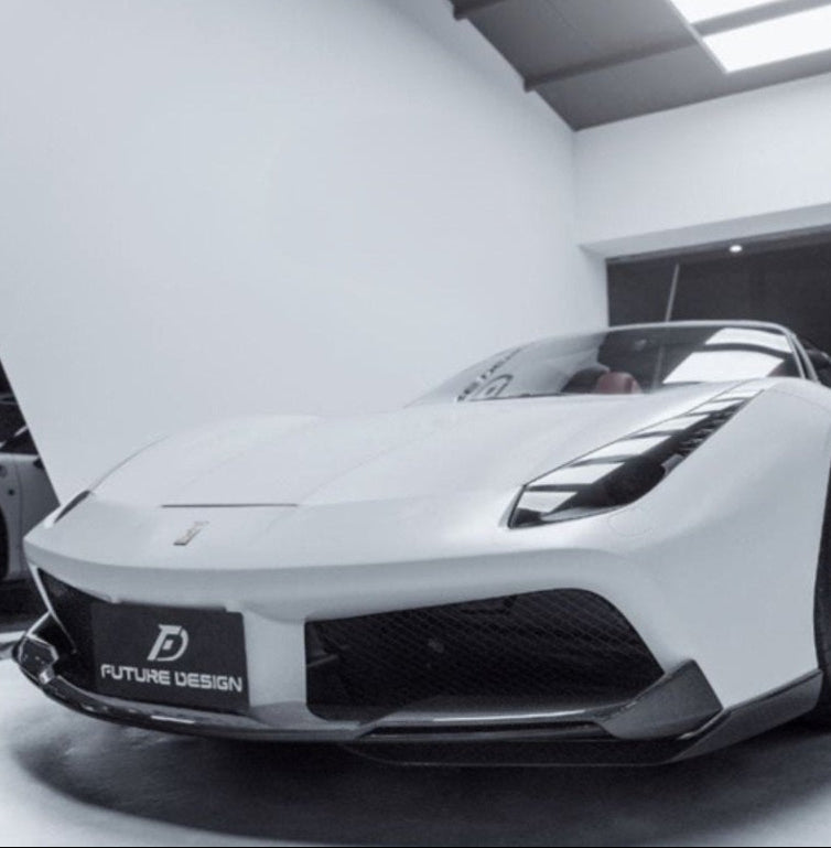 Future Design NVT Style Upper Front Lip for Ferrari 488 GTB & Spider 2016-2020 Carbon Fiber / FRP