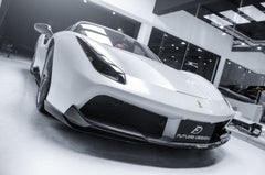 Ferrari 488 GTB & Spider 2016 2017 2018 2019 2020 with Aftermarket Parts - NVT Style Upper Front Lip Carbon Fiber / FRP from Future Design