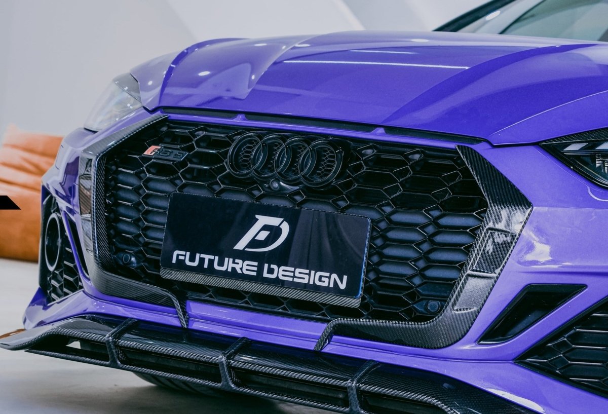 Future Design Carbon Fiber FRONT GRILL SIDE OVERLAY TRIM - "Blaze kit" for Audi RS5 B9.5 2020-2022 - Performance SpeedShop