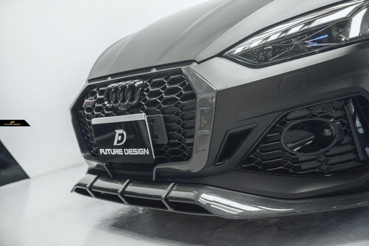 Future Design Carbon Fiber FRONT GRILL SIDE OVERLAY TRIM - "Blaze kit" for Audi RS5 B9.5 2020-2022 - Performance SpeedShop