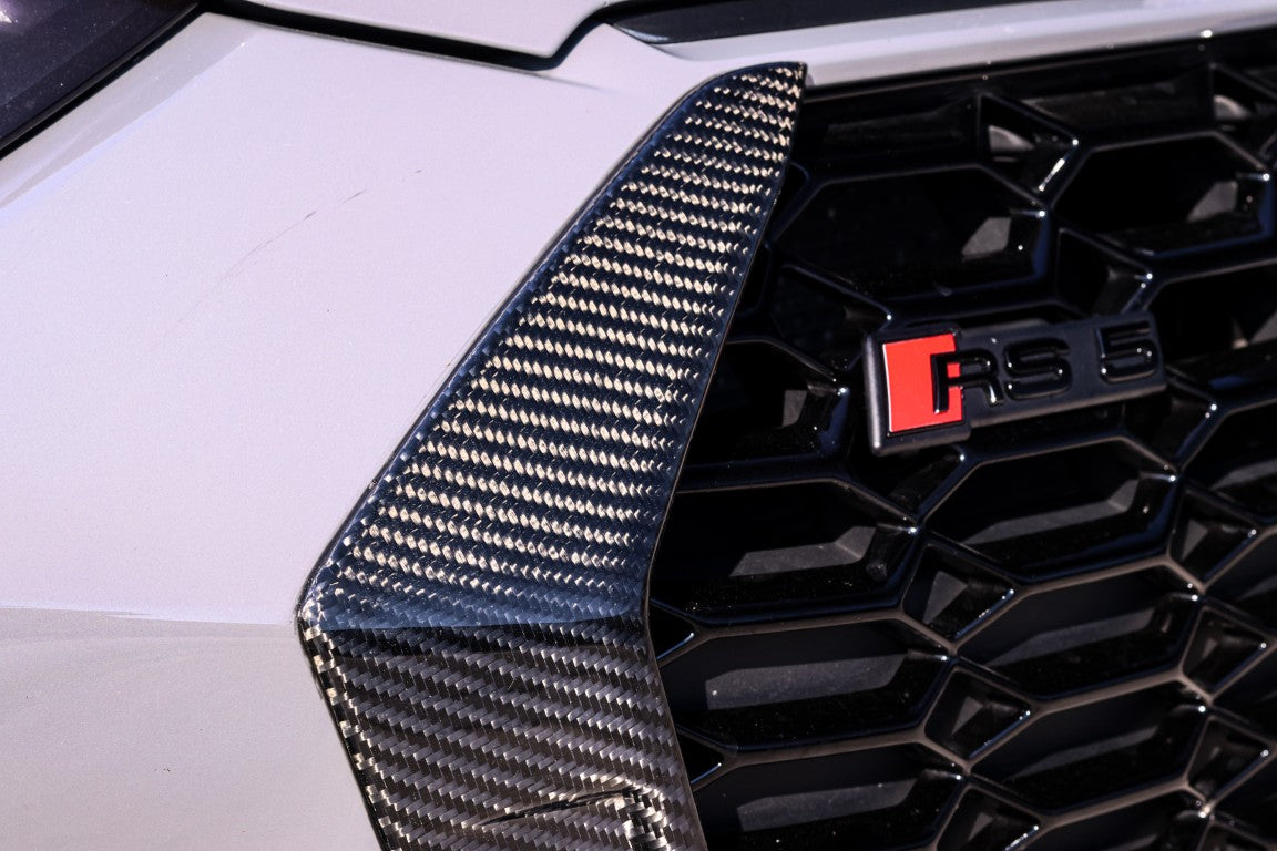 Future Design Carbon Fiber FRONT GRILL SIDE OVERLAY TRIM - "Blaze kit" for Audi RS5 B9.5 2020-2022 - Performance SpeedShop