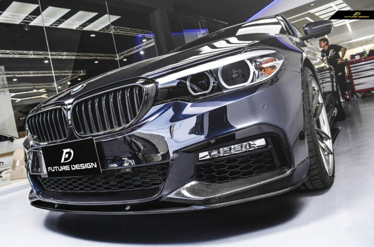 Future Design Carbon Fiber Front Lip M Performance Style For BMW 5 Series G30 530i 540i 2017-2020 Pre-facelift - Performance SpeedShop