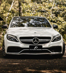 Future Design Carbon Fiber Front Lip PSM Style for W205 C63 AMG Sedan 2015-ON - Performance SpeedShop