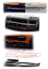 Future Design Carbon Fiber FRONT LIP SPLITTER for Porsche Cayenne Coupe 9Y3 - Performance SpeedShop