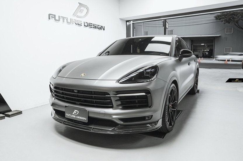 Future Design Carbon Fiber FRONT LIP SPLITTER for Porsche Cayenne Coupe 9Y3 - Performance SpeedShop
