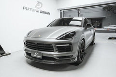Future Design Carbon Fiber FRONT LIP SPLITTER for Porsche Cayenne Coupe 9Y3 - Performance SpeedShop