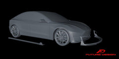 Future Design Carbon Fiber FRONT LIP SPLITTER for Tesla Model 3 - Performance SpeedShop