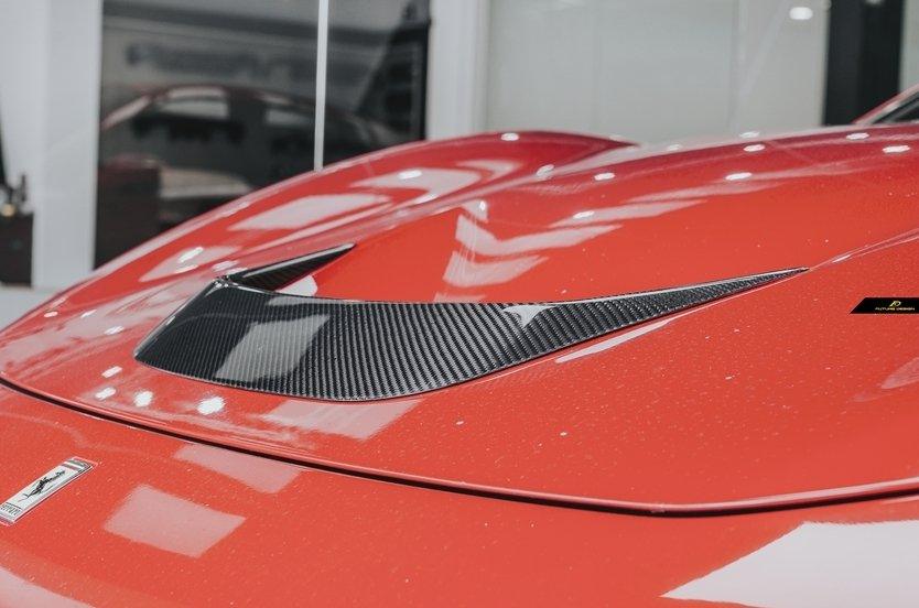 Future Design Carbon Fiber Hood Bonnet Intake Vents for Ferrari F8 - Performance SpeedShop